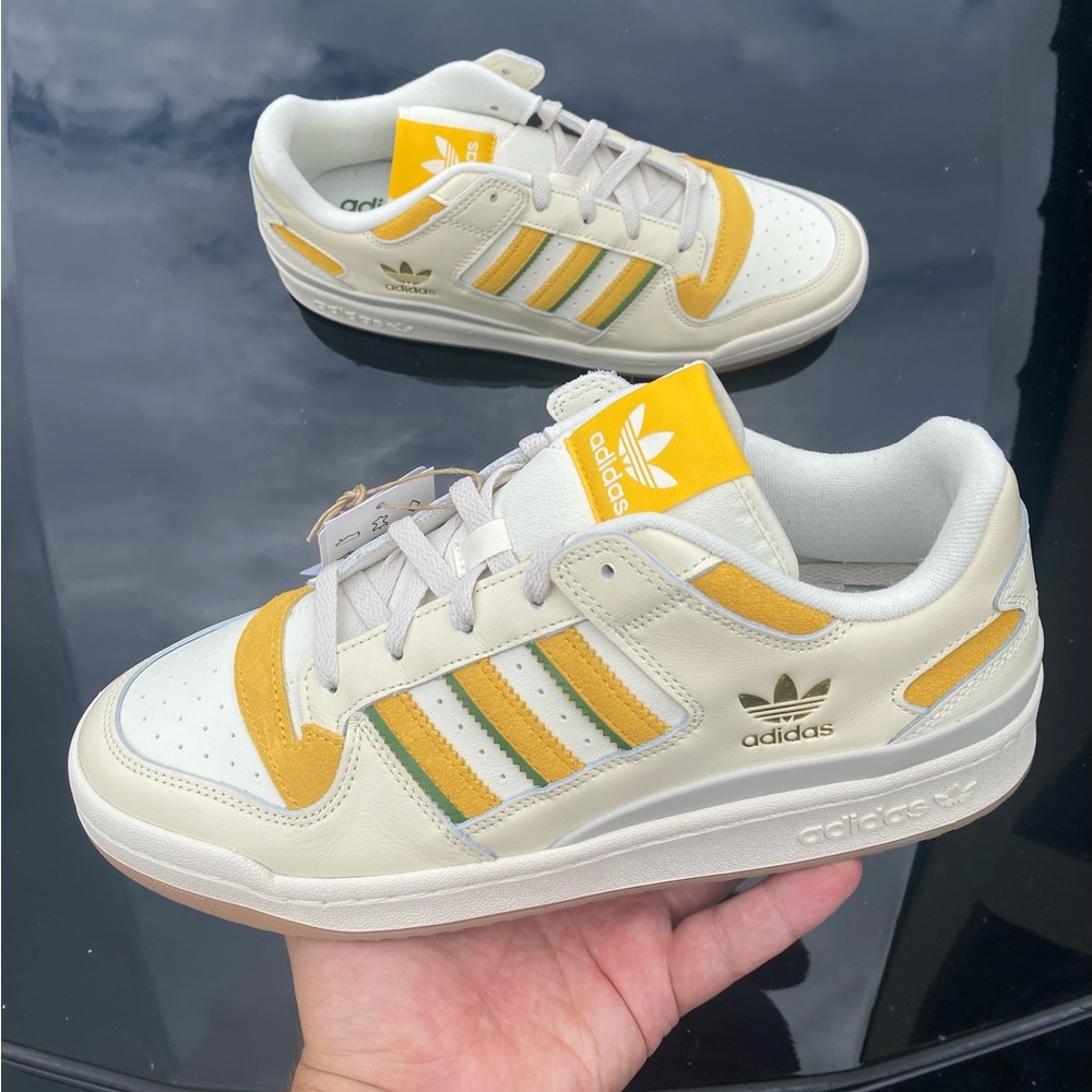 Adidas Mens Forum Low Classic Originals Shoes Cream / Gold FZ6271 Sz 12